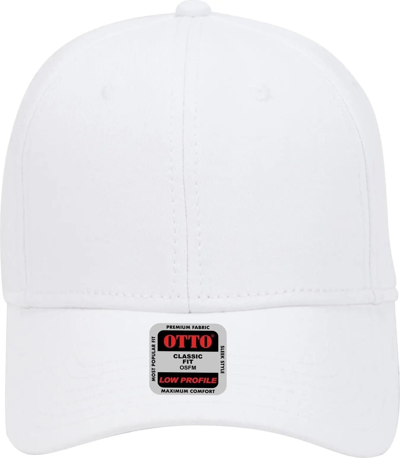 Otto 19-768 6 Panel Low Profile Baseball Cap - White - 1/2’’ - 7 5/8’’
