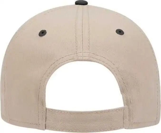 Otto 19-768 Superior Cotton Twill Low Profile Pro Style Cap - Black Khaki - one Size Fits Most