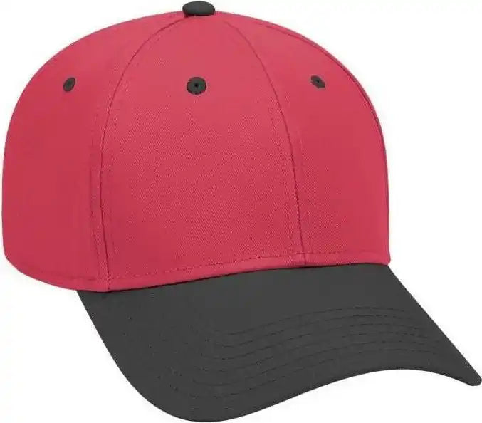 Otto 19-768 Superior Cotton Twill Low Profile Pro Style Cap - Black Red - one Size Fits Most