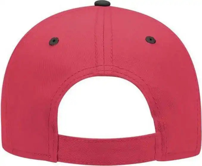 Otto 19-768 Superior Cotton Twill Low Profile Pro Style Cap - Black Red - one Size Fits Most