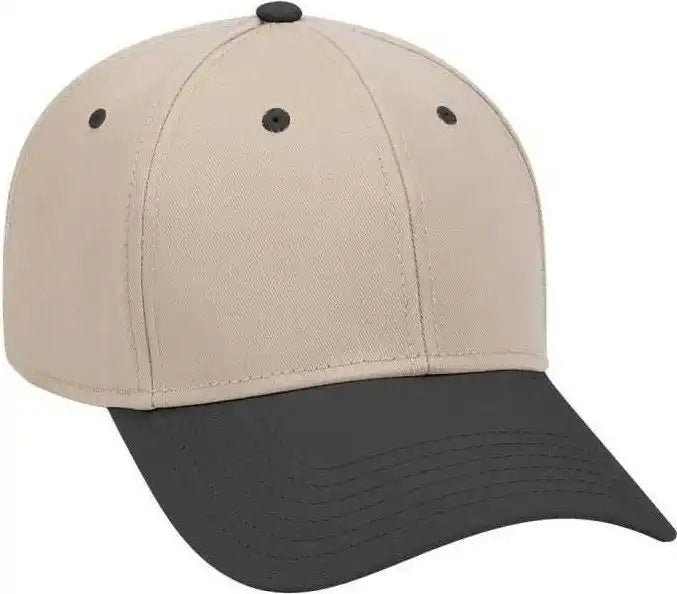 Otto 19-768 Superior Cotton Twill Low Profile Pro Style Cap - Black Khaki - one Size Fits Most