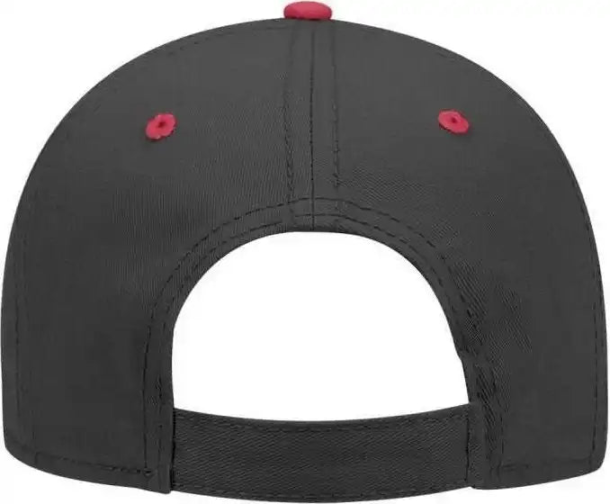 Otto 19-768 Superior Cotton Twill Low Profile Pro Style Cap - Red Black - one Size Fits Most
