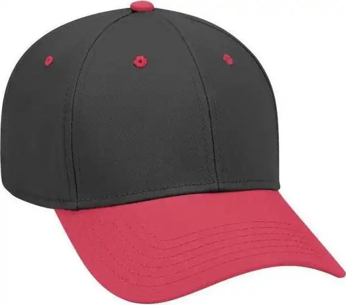 Otto 19-768 Superior Cotton Twill Low Profile Pro Style Cap - Red Black - one Size Fits Most