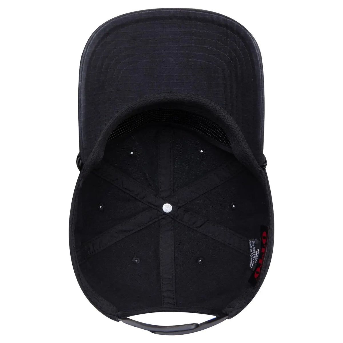Otto 1959-1 5 Panel Mid Profile Baseball Cap - Black - 7 3/8’’ - 5/8’’