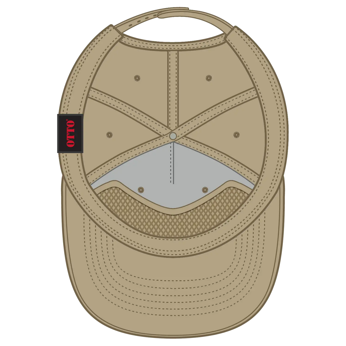 Otto 1959-1 5 Panel Mid Profile Baseball Cap - Khaki - 7 3/8’’ - 5/8’’