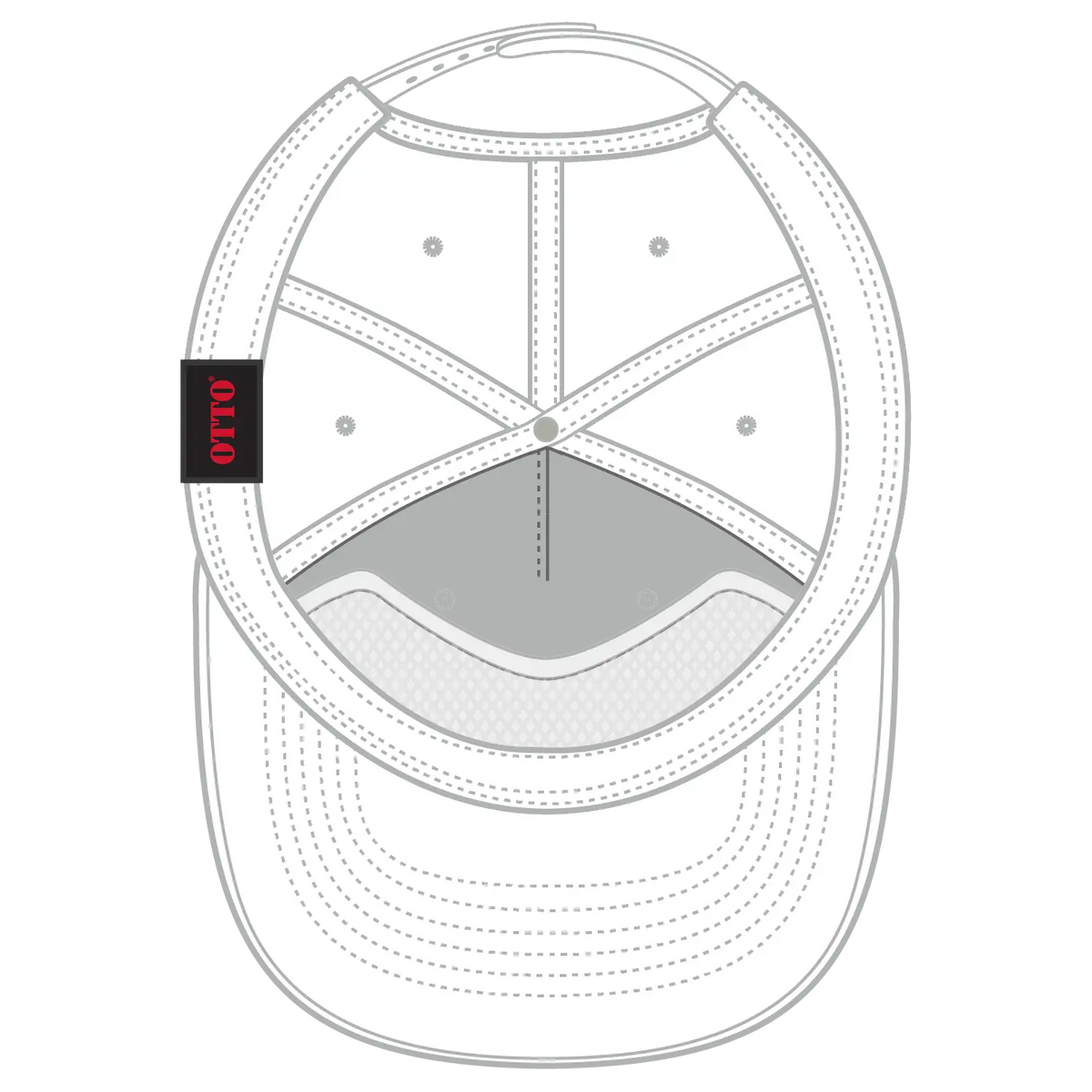 Otto 1959-1 5 Panel Mid Profile Baseball Cap - White - 7 3/8’’ - 5/8’’