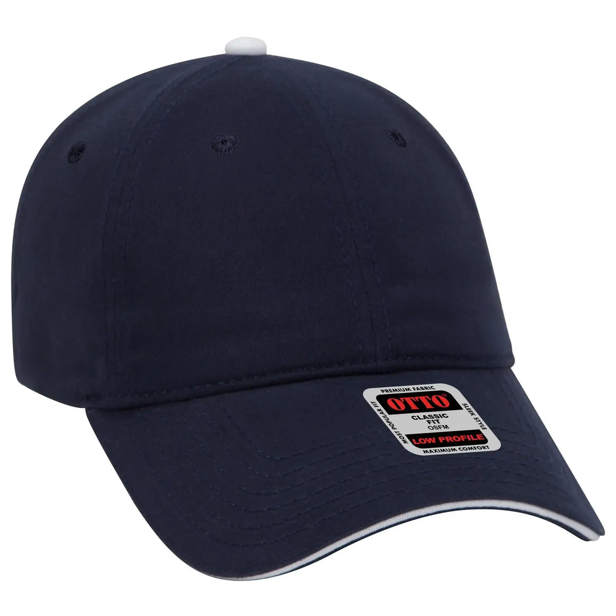 Otto 22-449 6 Panel Low Profile Baseball Cap - Nvy/nvy/wht - 7 3/8’’ - 5/8’’