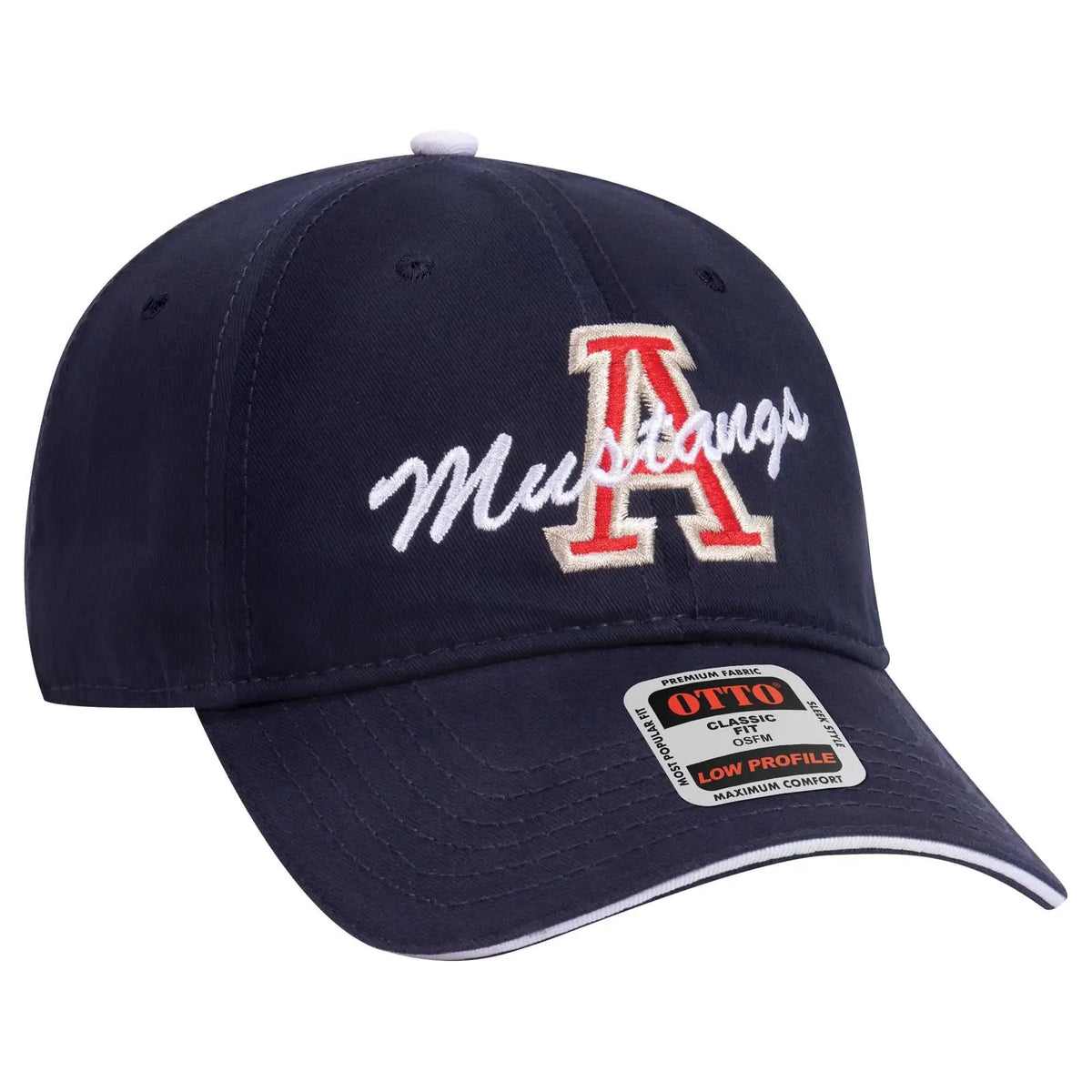 Otto 22-449 6 Panel Low Profile Baseball Cap - Nvy/nvy/wht - 7 3/8’’ - 5/8’’