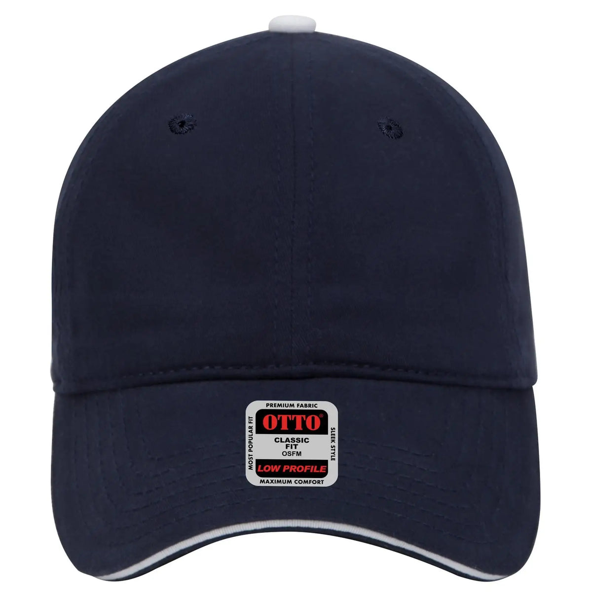 Otto 22-449 6 Panel Low Profile Baseball Cap - Nvy/nvy/wht - 7 3/8’’ - 5/8’’