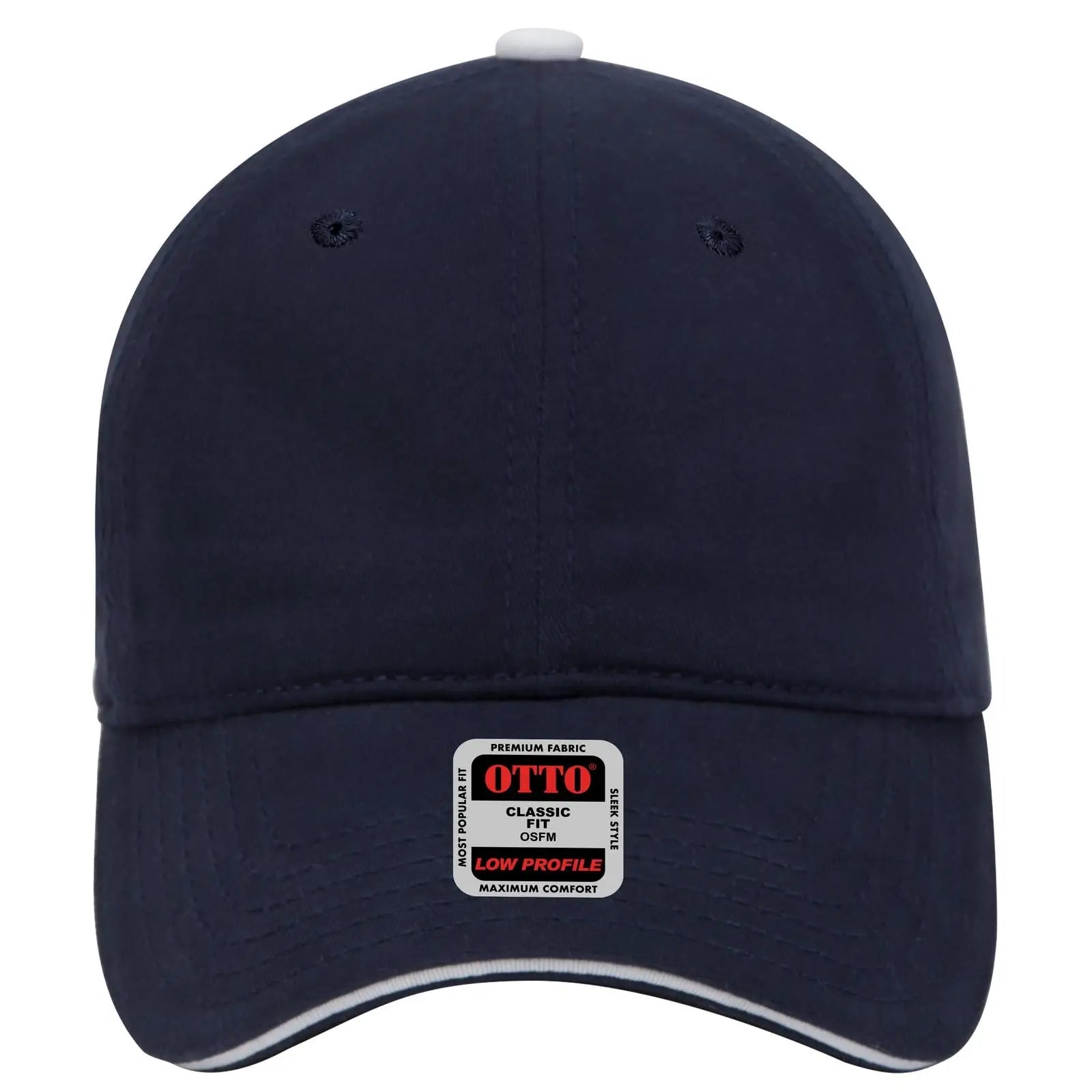 Otto 22-449 6 Panel Low Profile Baseball Cap - Nvy/nvy/wht - 7 3/8’’ - 5/8’’