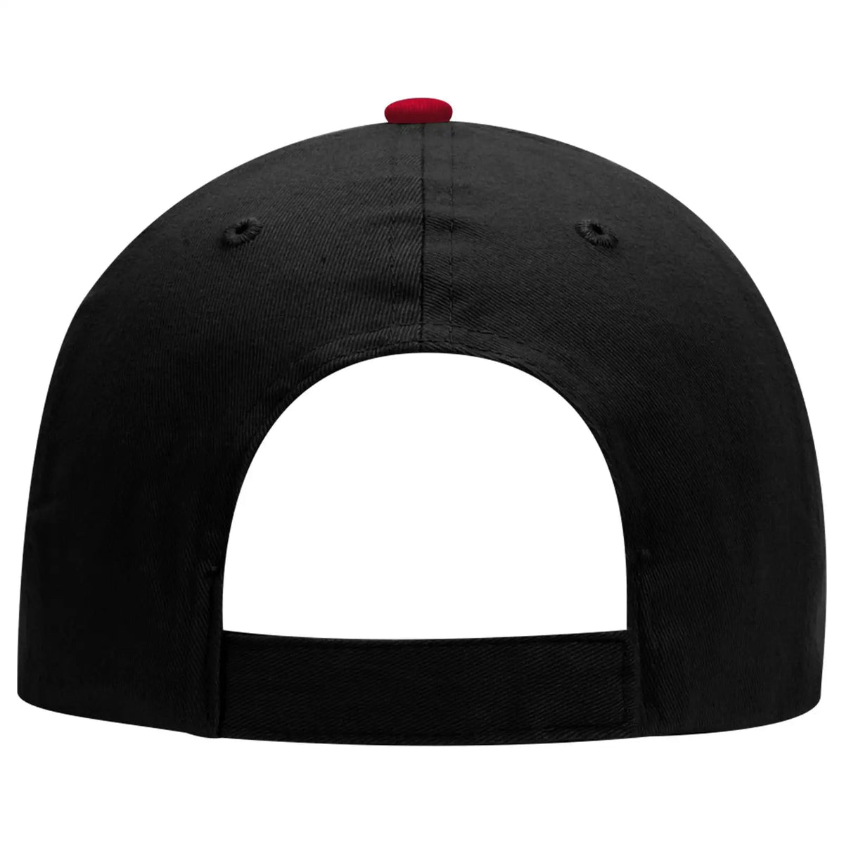 Otto 22-688 6 Panel Low Profile Baseball Cap - Blk/blk/red - 7 3/8’’ - 5/8’’
