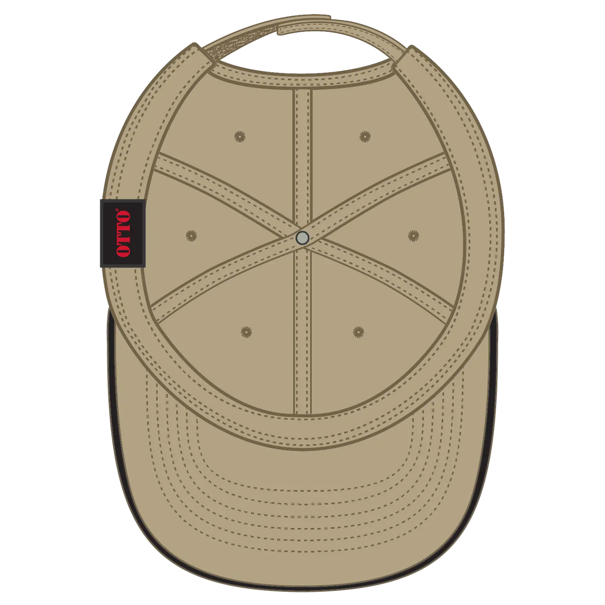 Otto 22-688 6 Panel Low Profile Baseball Cap - Kha/kha/blk - 7 3/8’’ - 5/8’’