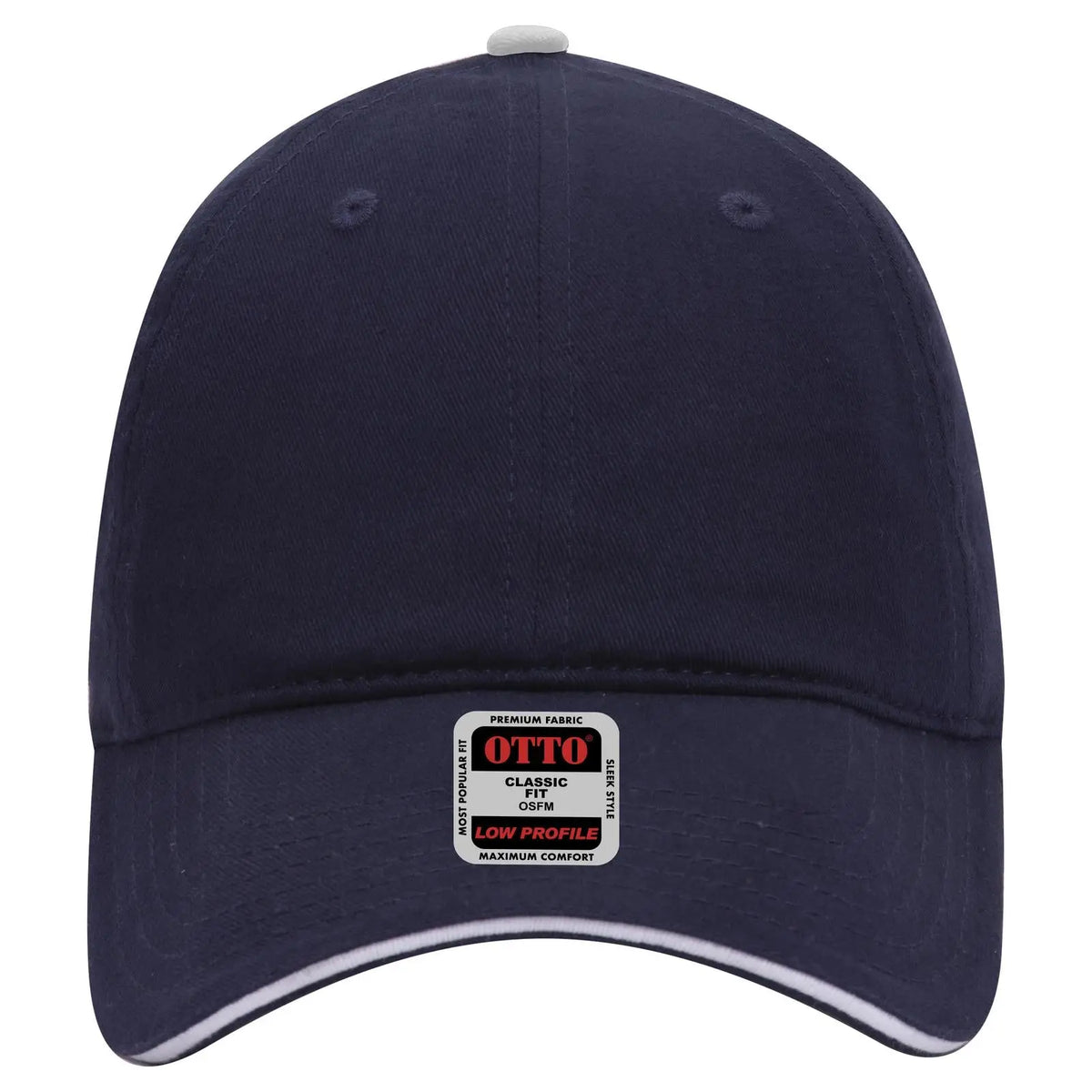 Otto 22-688 6 Panel Low Profile Baseball Cap - Nvy/nvy/wht - 7 3/8’’ - 5/8’’