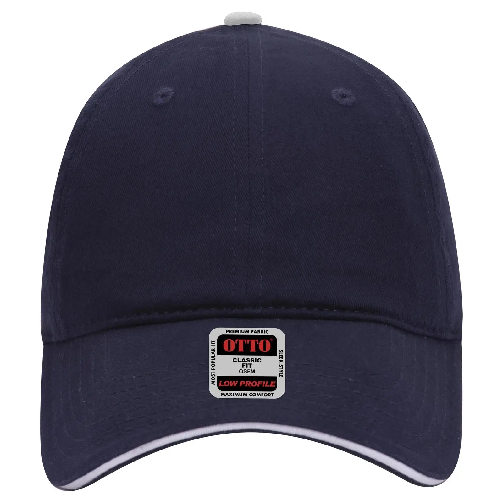 Otto 22-688 6 Panel Low Profile Baseball Cap - Nvy/nvy/wht - 7 3/8’’ - 5/8’’