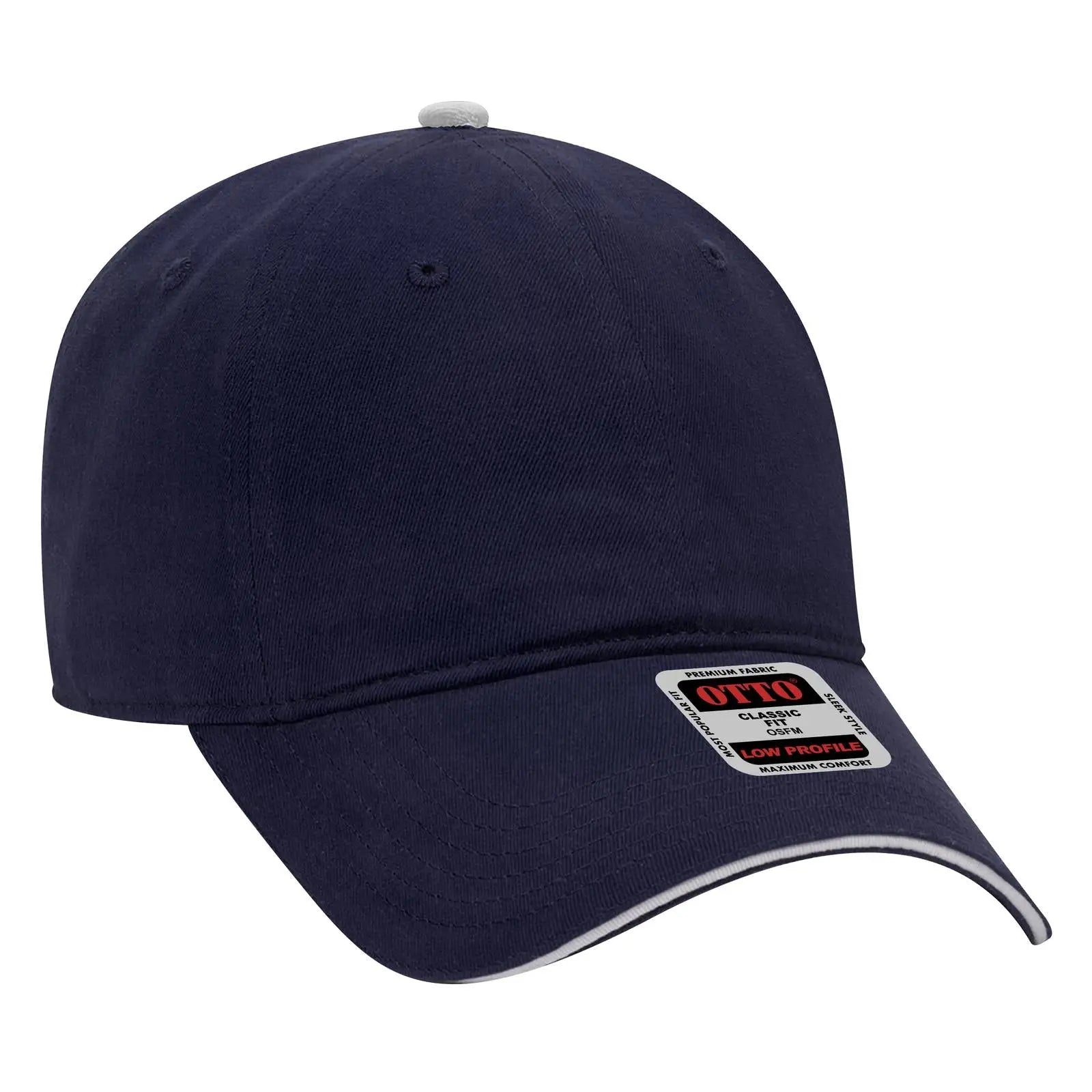 Otto 22-688 6 Panel Low Profile Baseball Cap - Nvy/nvy/wht - 7 3/8’’ - 5/8’’