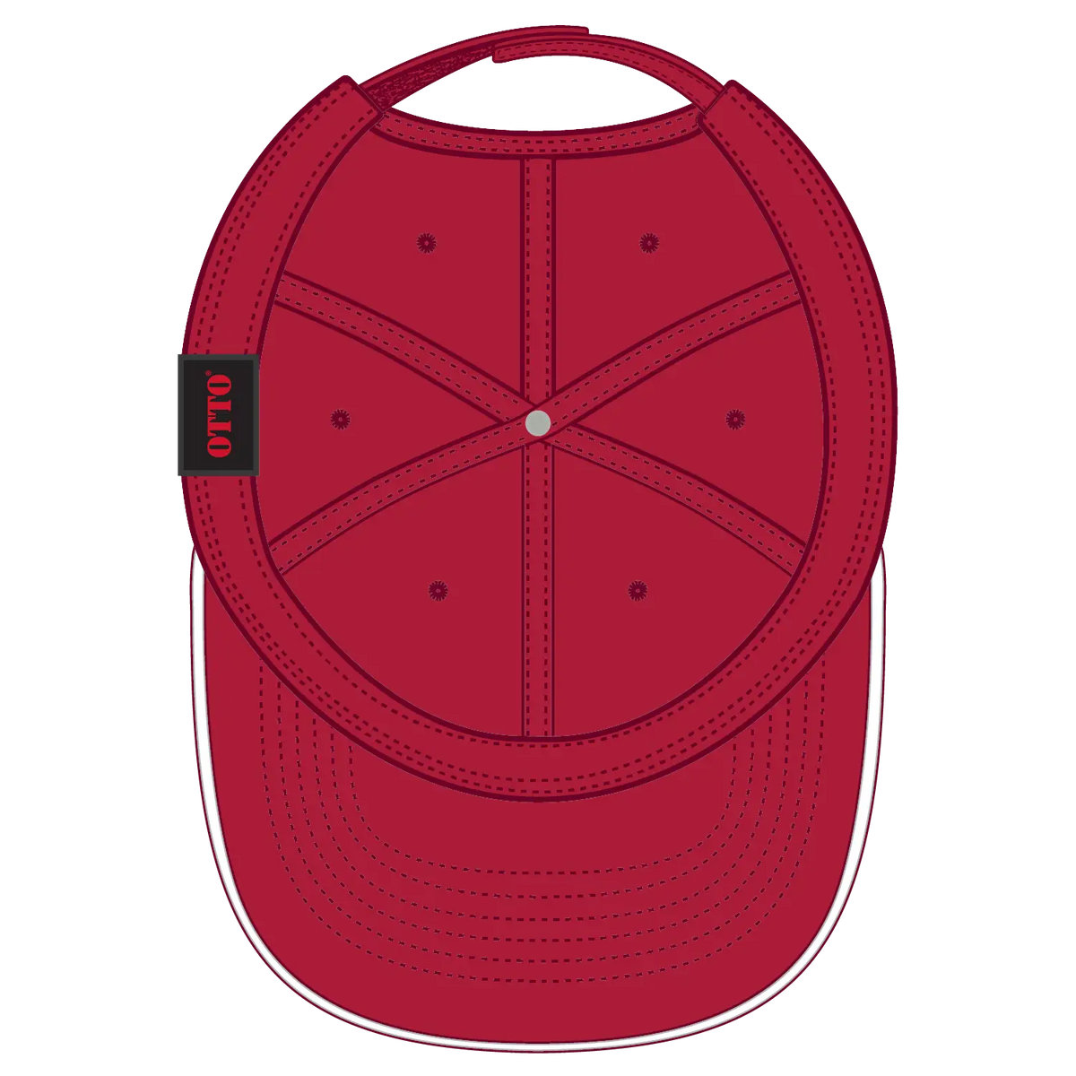 Otto 22-688 6 Panel Low Profile Baseball Cap - Red/red/wht - 7 3/8’’ - 5/8’’