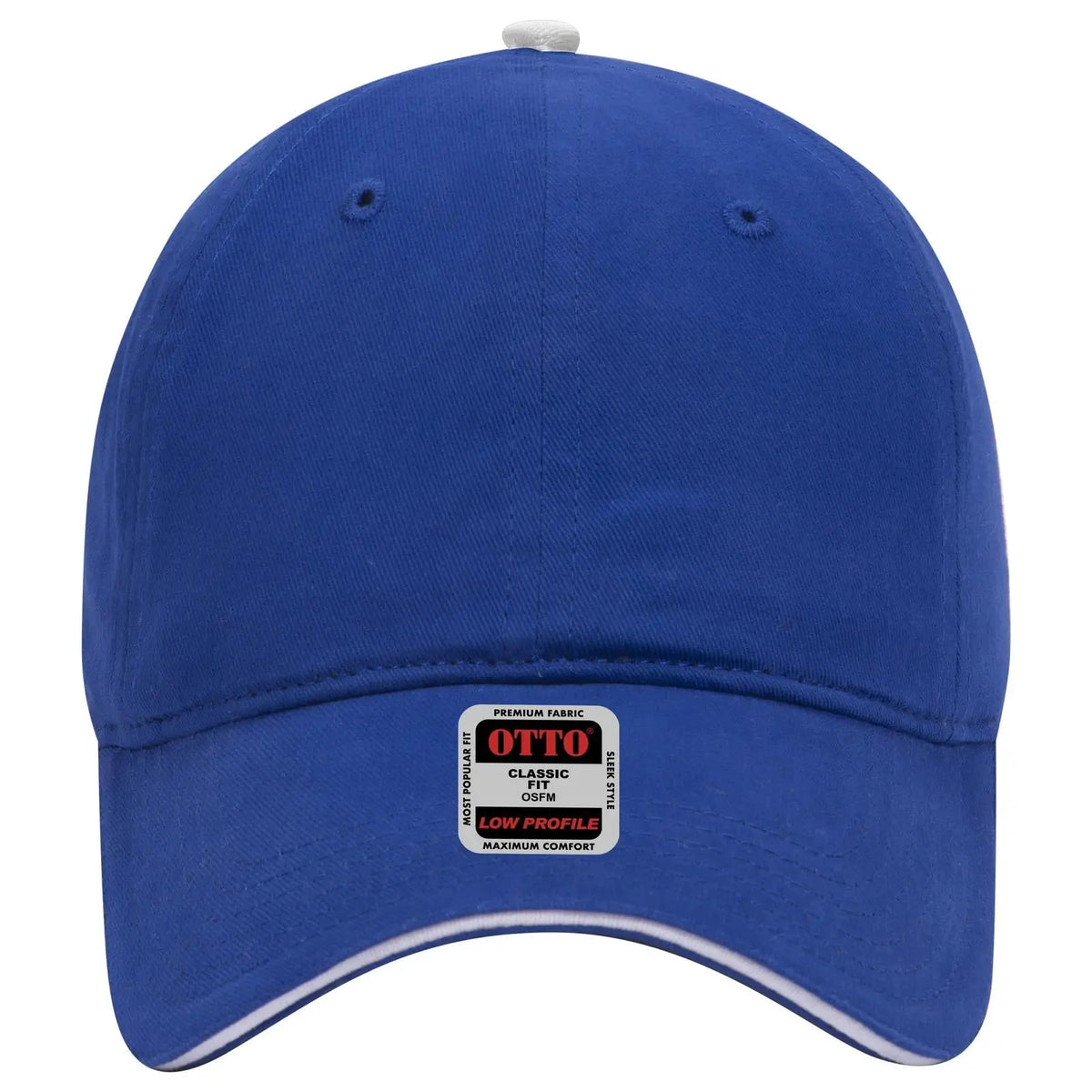 Otto 22-688 6 Panel Low Profile Baseball Cap - Ryl/ryl/wht - 7 3/8’’ - 5/8’’
