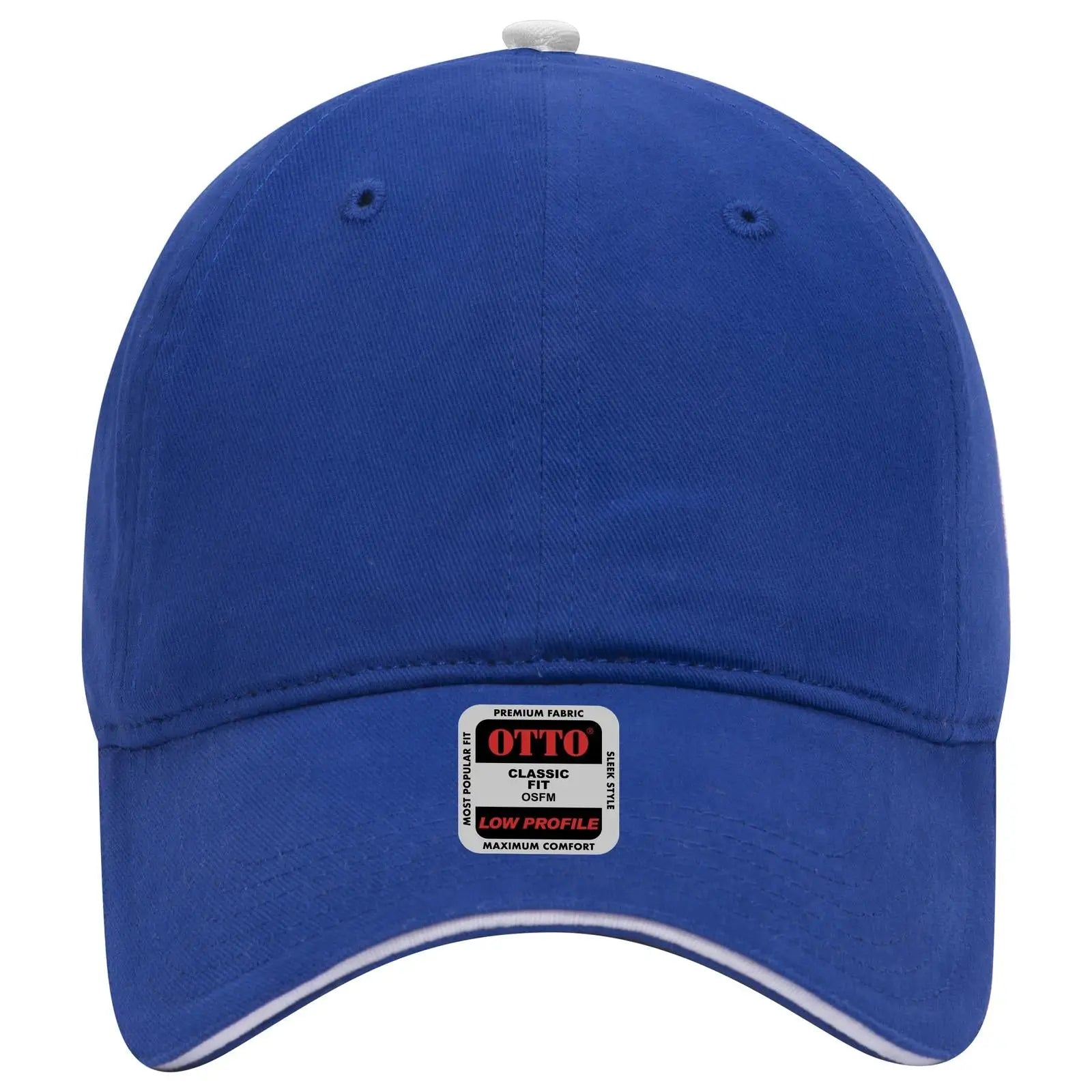 Otto 22-688 6 Panel Low Profile Baseball Cap - Ryl/ryl/wht - 7 3/8’’ - 5/8’’