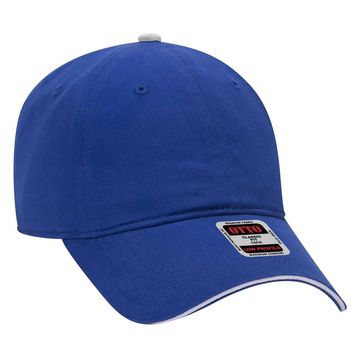 Otto 22-688 6 Panel Low Profile Baseball Cap - Ryl/ryl/wht - 7 3/8’’ - 5/8’’