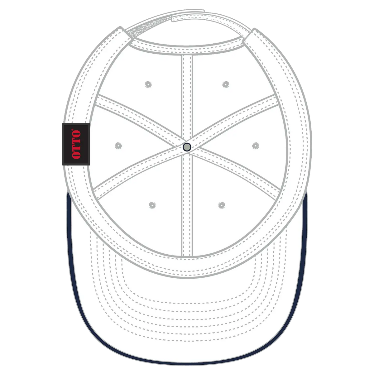 Otto 22-688 6 Panel Low Profile Baseball Cap - Wht/wht/nvy - 7 3/8’’ - 5/8’’