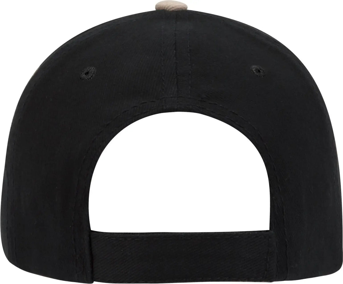 Otto 23-255 6 Panel Low Profile Baseball Cap - Blk/blk/kha - 1/2’’ - 7 5/8’’
