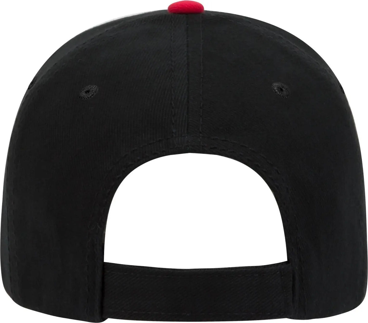 Otto 23-255 6 Panel Low Profile Baseball Cap - Blk/blk/red - 1/2’’ - 7 5/8’’