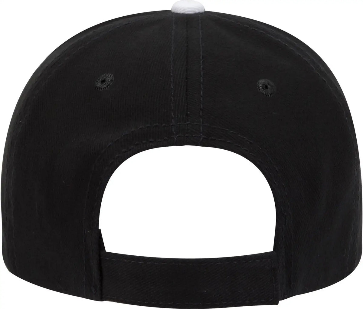 Otto 23-255 6 Panel Low Profile Baseball Cap - Blk/blk/wht