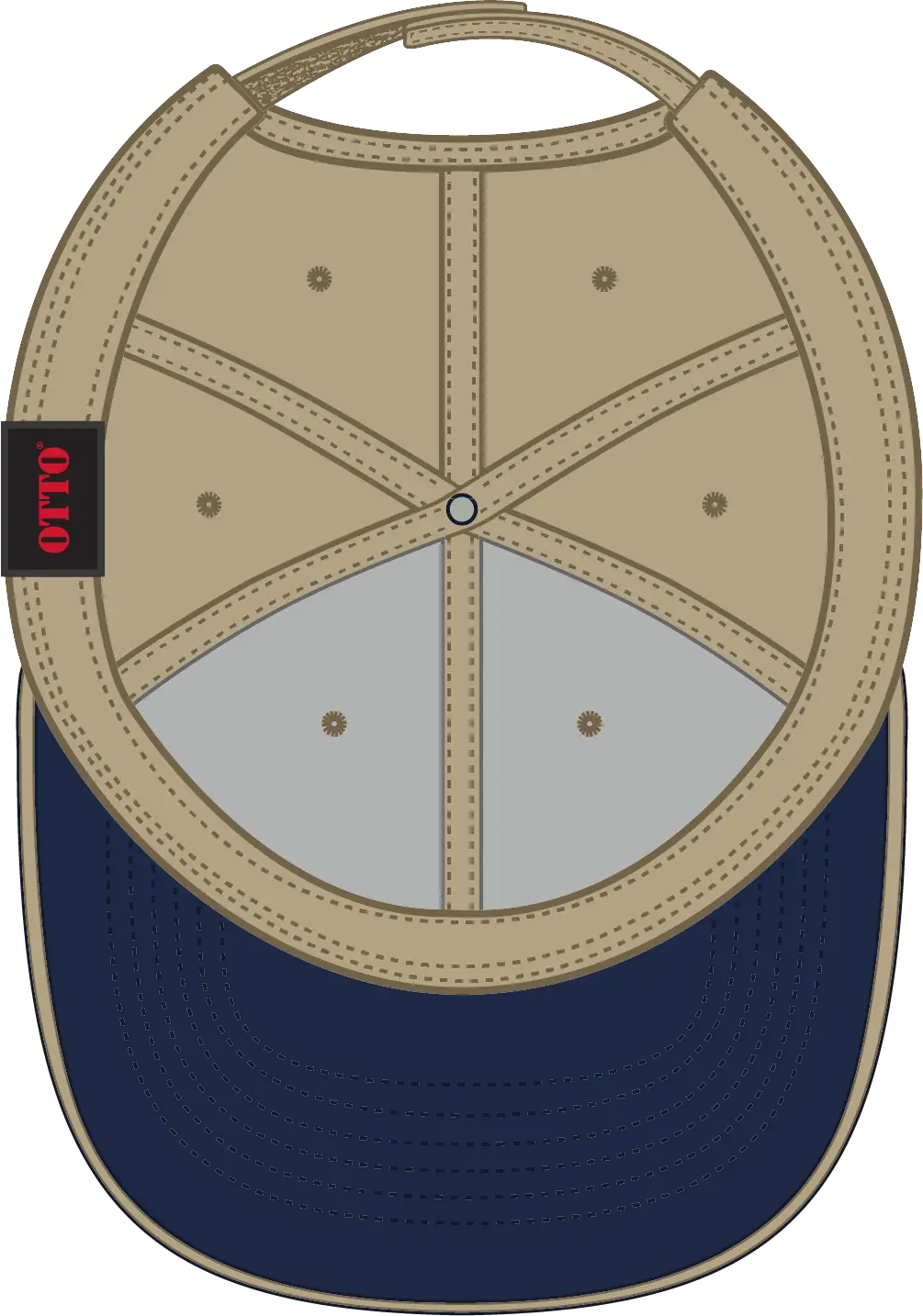 Otto 23-255 6 Panel Low Profile Baseball Cap - Nvy/kha/kha - 1/2’’ - 7 5/8’’