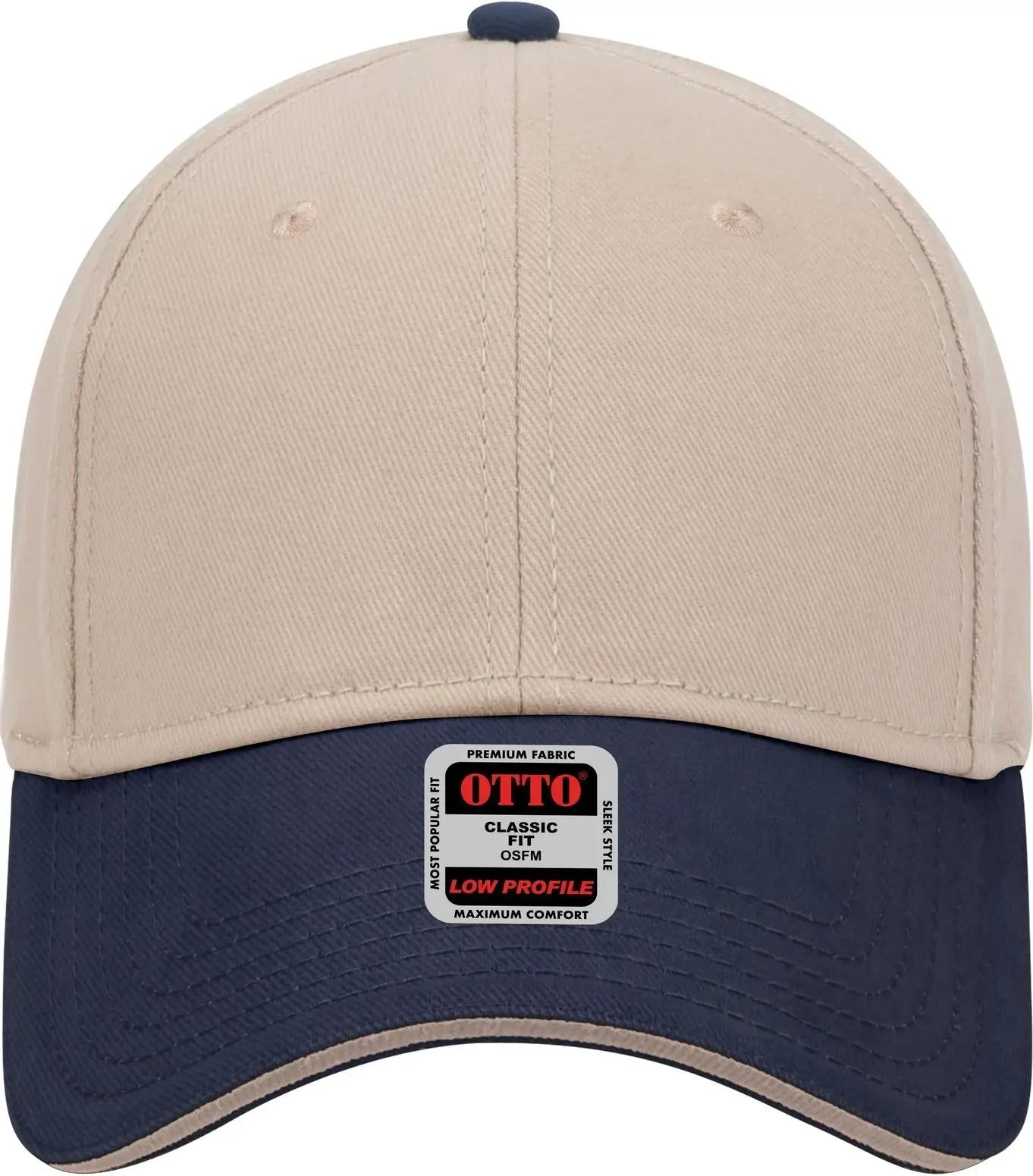 Otto 23-255 6 Panel Low Profile Baseball Cap - Nvy/kha/kha - 1/2’’ - 7 5/8’’
