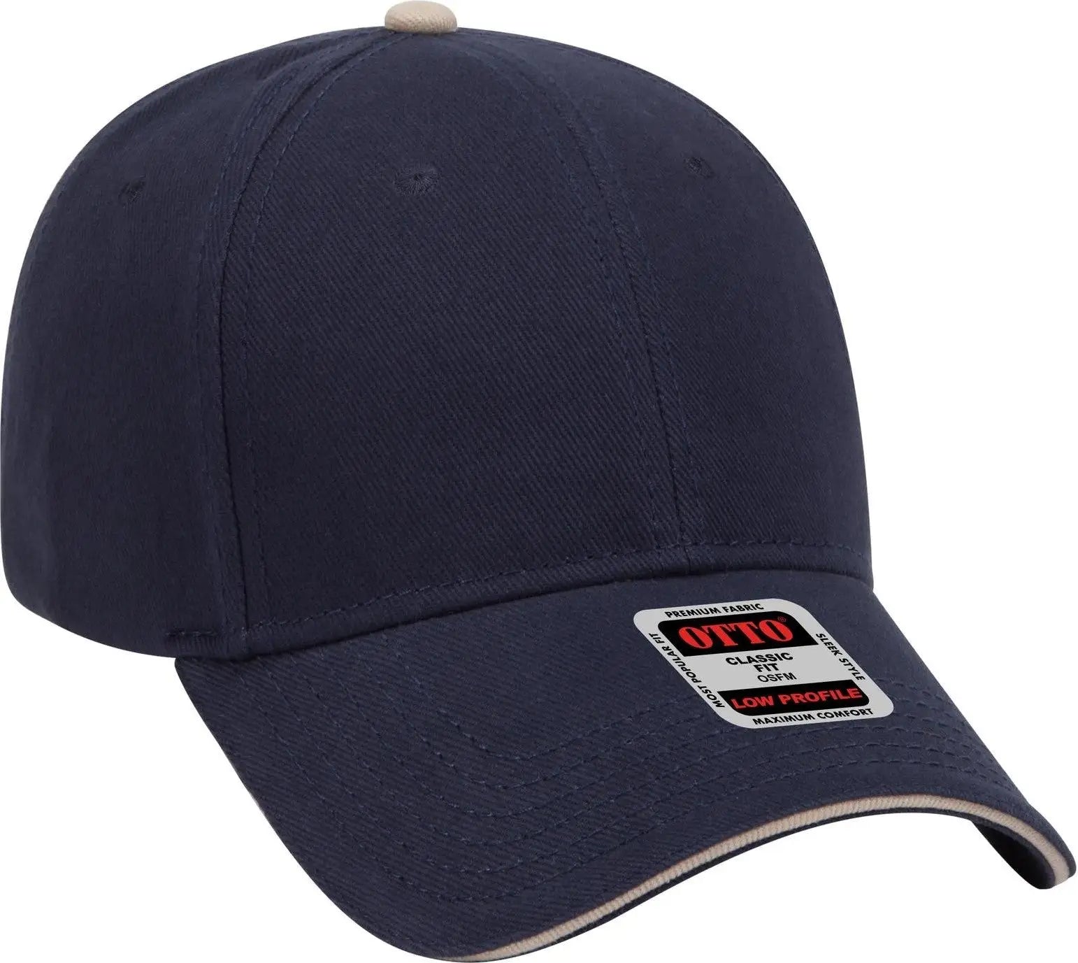 Otto 23-255 6 Panel Low Profile Baseball Cap - Nvy/nvy/kha - 1/2’’ - 7 5/8’’