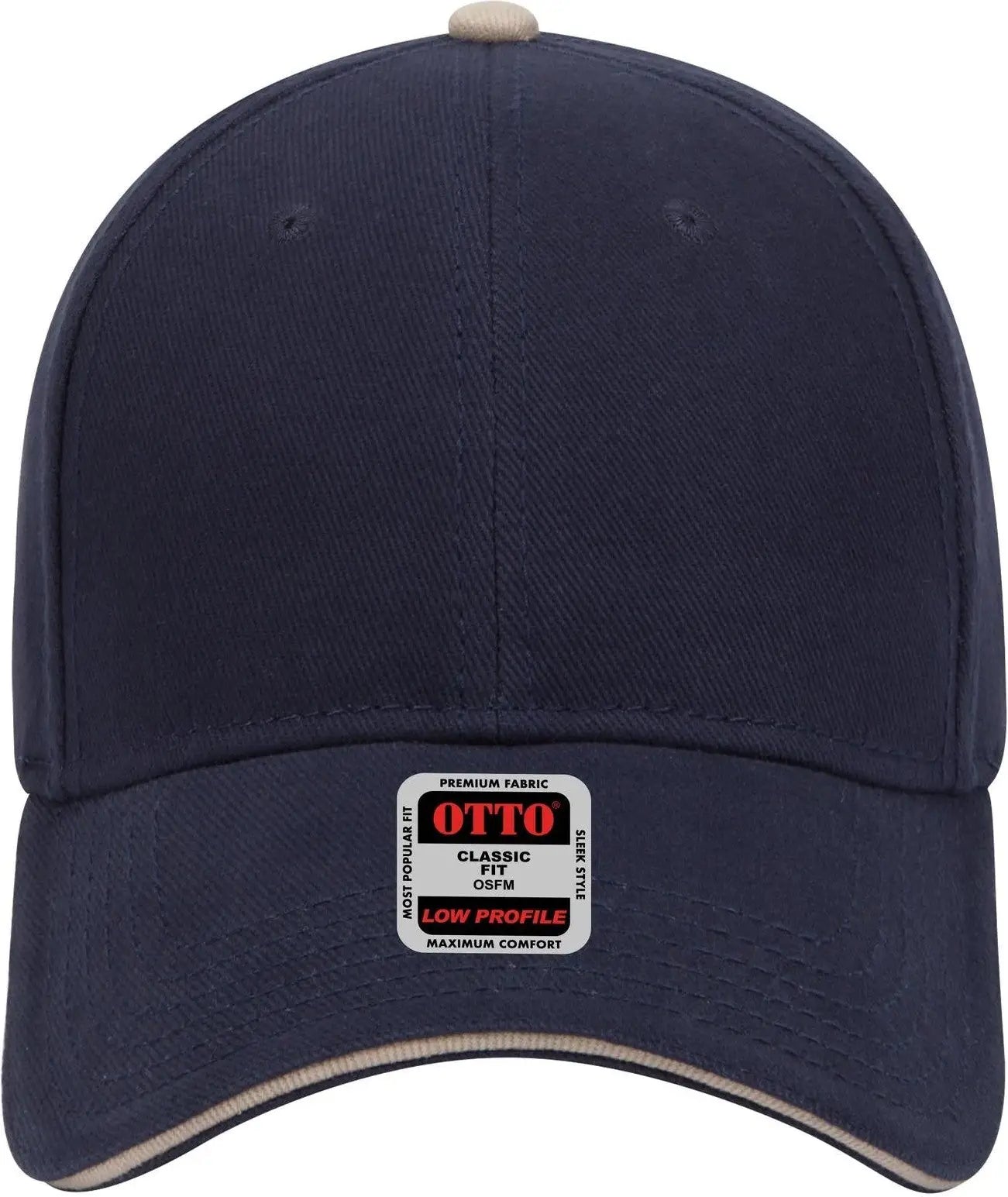 Otto 23-255 6 Panel Low Profile Baseball Cap - Nvy/nvy/kha - 1/2’’ - 7 5/8’’