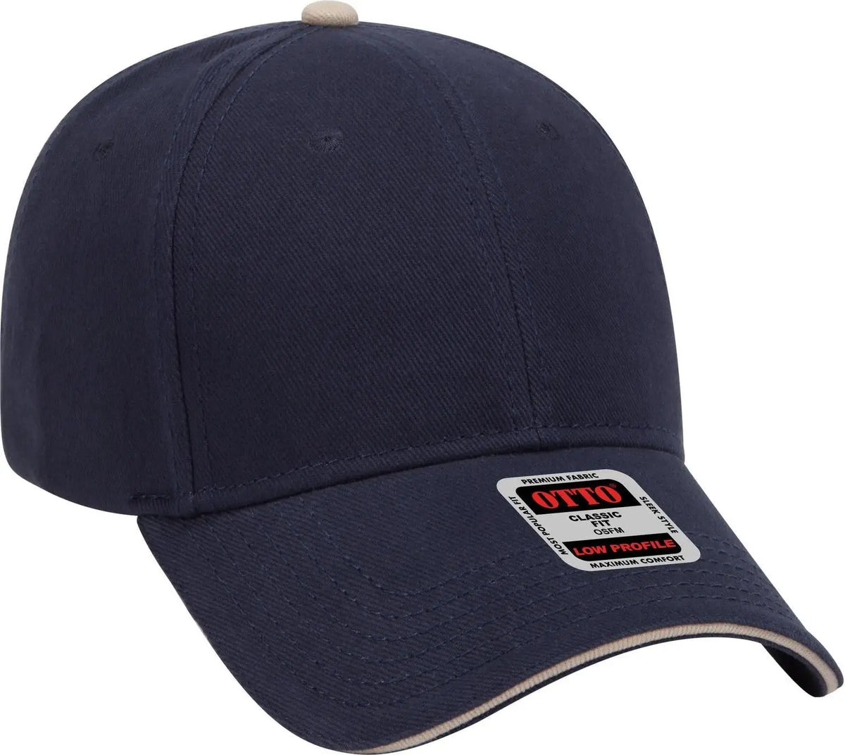 Otto 23-255 6 Panel Low Profile Baseball Cap - Nvy/nvy/kha