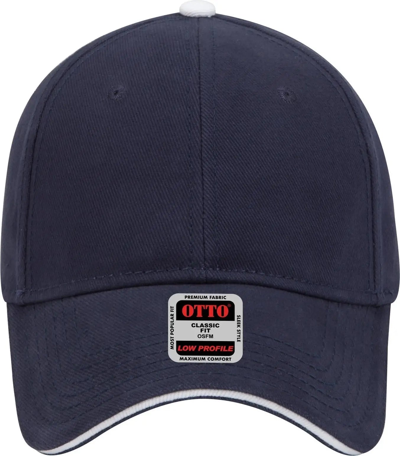 Otto 23-255 6 Panel Low Profile Baseball Cap - Nvy/nvy/wht - 1/2’’ - 7 5/8’’
