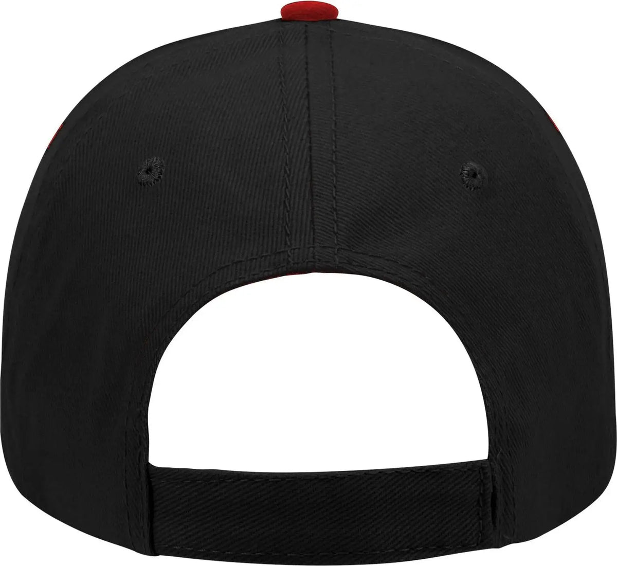 Otto 23-255 6 Panel Low Profile Baseball Cap - Red/blk/blk - 1/2’’ - 7 5/8’’
