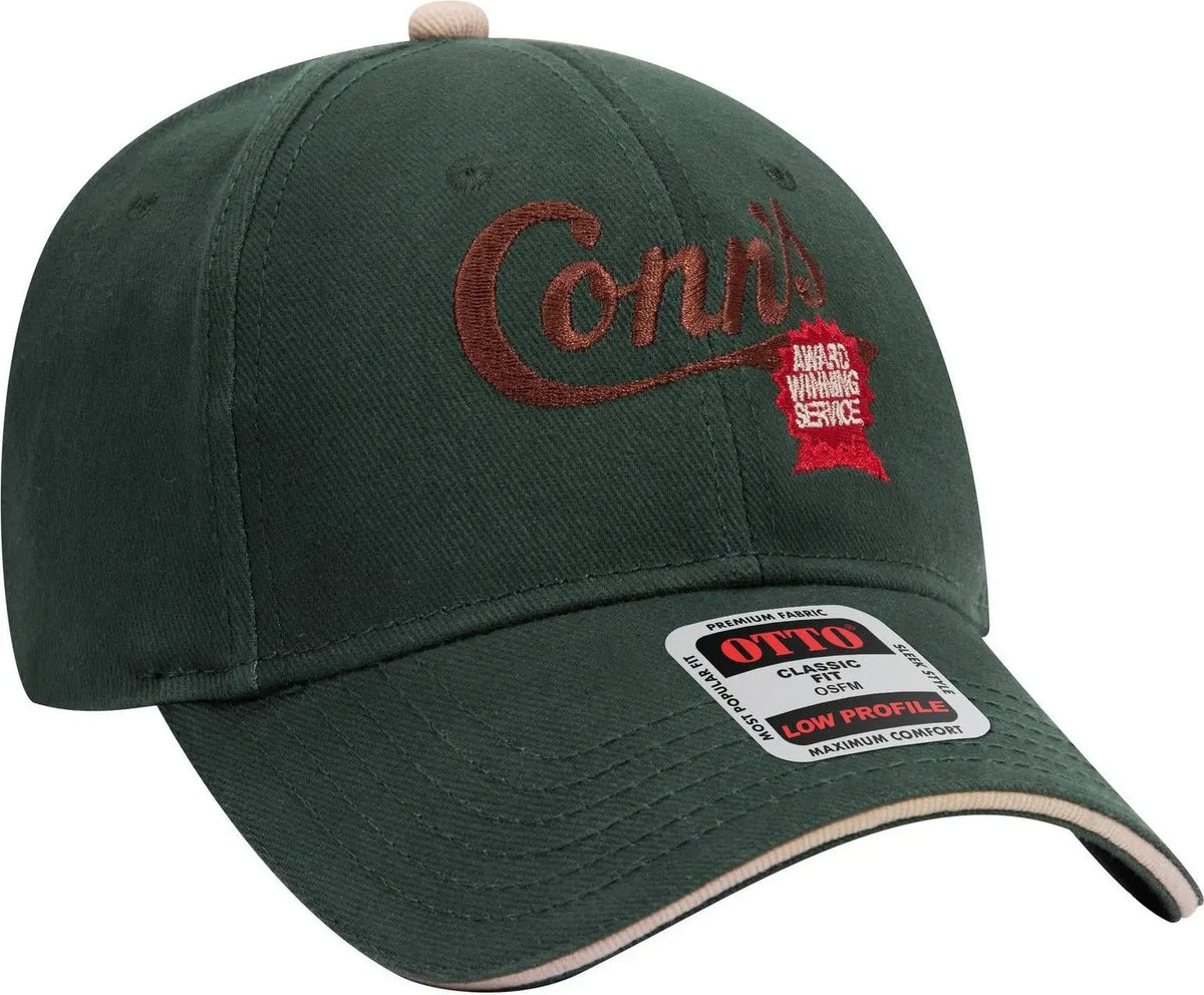 Otto 23-255 6 Panel Low Profile Baseball Cap - Red/blk/blk - 1/2’’ - 7 5/8’’