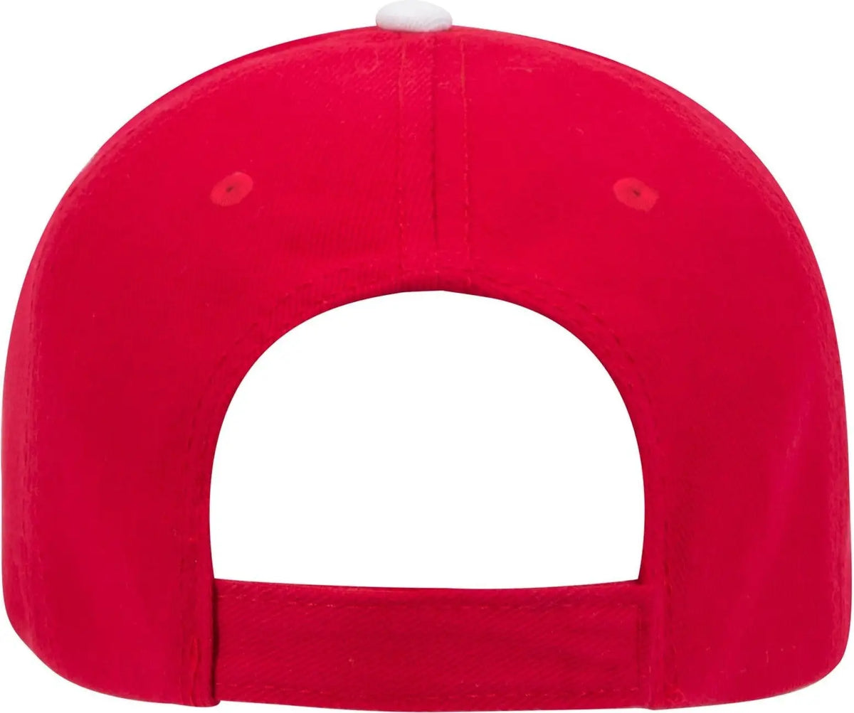 Otto 23-255 6 Panel Low Profile Baseball Cap - Red/red/wht