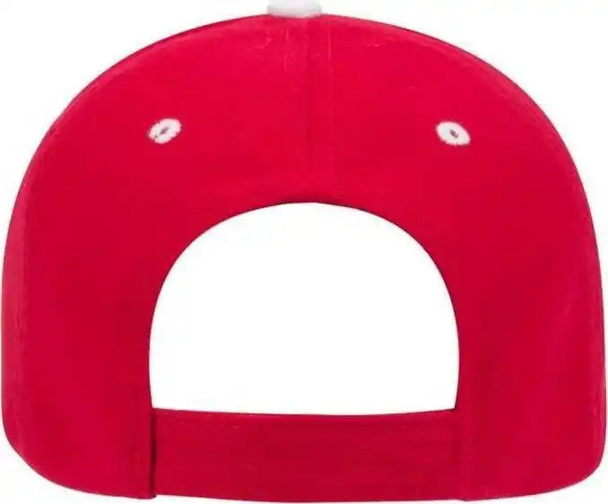 Otto 23-255 Brushed Bull Denim Sandwich Visor Low Profile Pro Style Cap with Loop Closure - Red White - one Size Fits