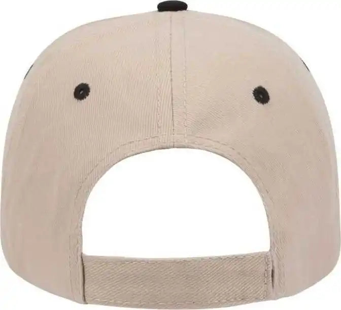 Otto 23-255 Brushed Bull Denim Sandwich Visor Low Profile Pro Style Cap with Loop Closure - Khaki Black - one Size Fits