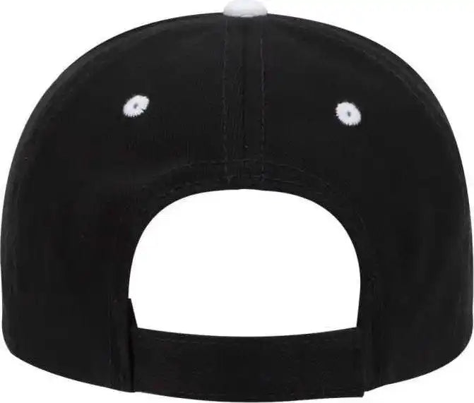 Otto 23-255 Brushed Bull Denim Sandwich Visor Low Profile Pro Style Cap with Loop Closure - Black White - one Size Fits