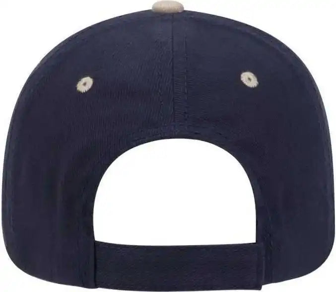 Otto 23-255 Brushed Bull Denim Sandwich Visor Low Profile Pro Style Cap with Loop Closure - Navy Khaki - one Size Fits