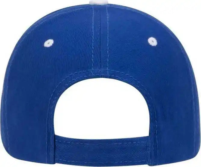 Otto 23-255 Brushed Bull Denim Sandwich Visor Low Profile Pro Style Cap with Loop Closure - Royal White - one Size Fits