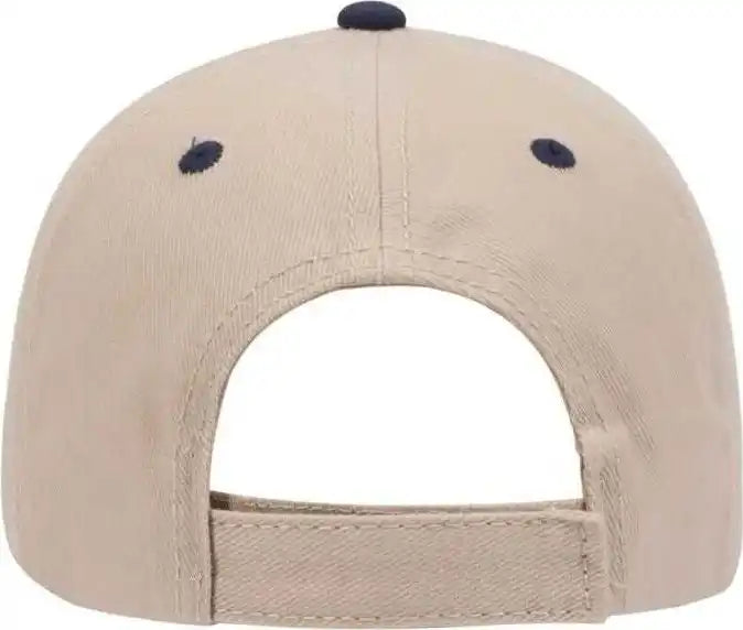 Otto 23-255 Brushed Bull Denim Sandwich Visor Low Profile Pro Style Cap with Loop Closure - Khaki Navy - one Size Fits