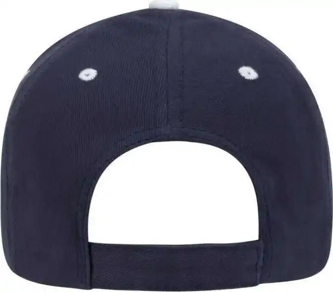 Otto 23-255 Brushed Bull Denim Sandwich Visor Low Profile Pro Style Cap with Loop Closure - Navy White - one Size Fits