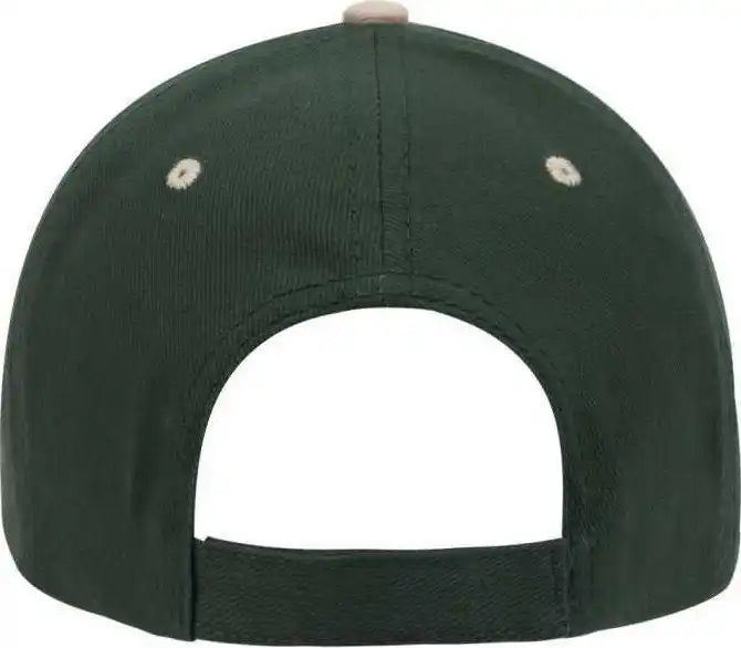 Otto 23-255 Brushed Bull Denim Sandwich Visor Low Profile Pro Style Cap with Loop Closure - Dark Green Khaki - Forest