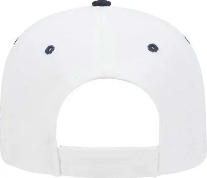 Otto 23-255 Brushed Bull Denim Sandwich Visor Low Profile Pro Style Cap with Loop Closure - White Navy - one Size Fits