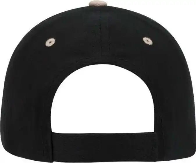 Otto 23-255 Brushed Bull Denim Sandwich Visor Low Profile Pro Style Cap with Loop Closure - Black Khaki - one Size Fits