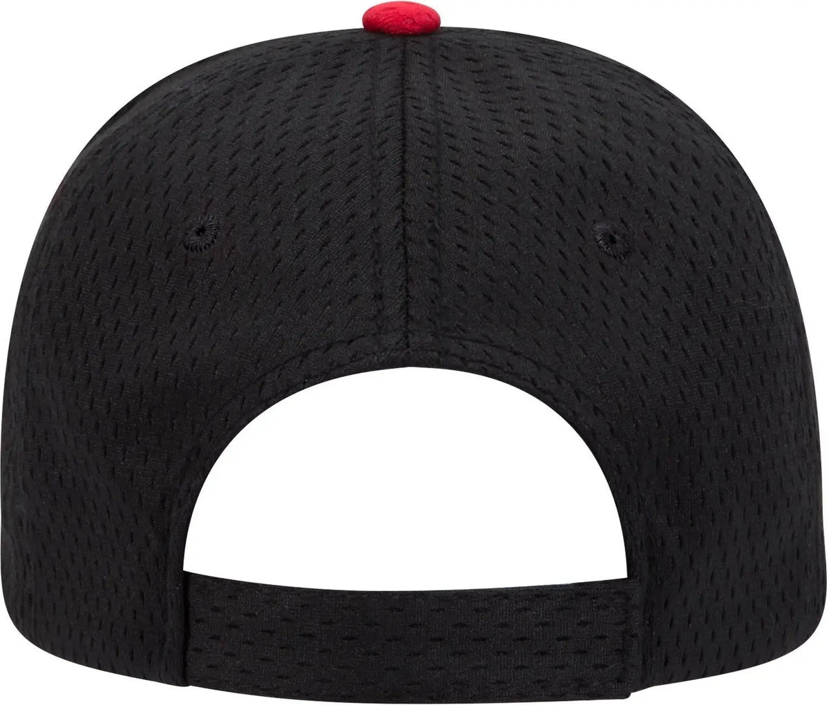 Otto 23-368 6 Panel Low Profile Baseball Cap - Blk/blk/red - 1/2’’ - 7 5/8’’