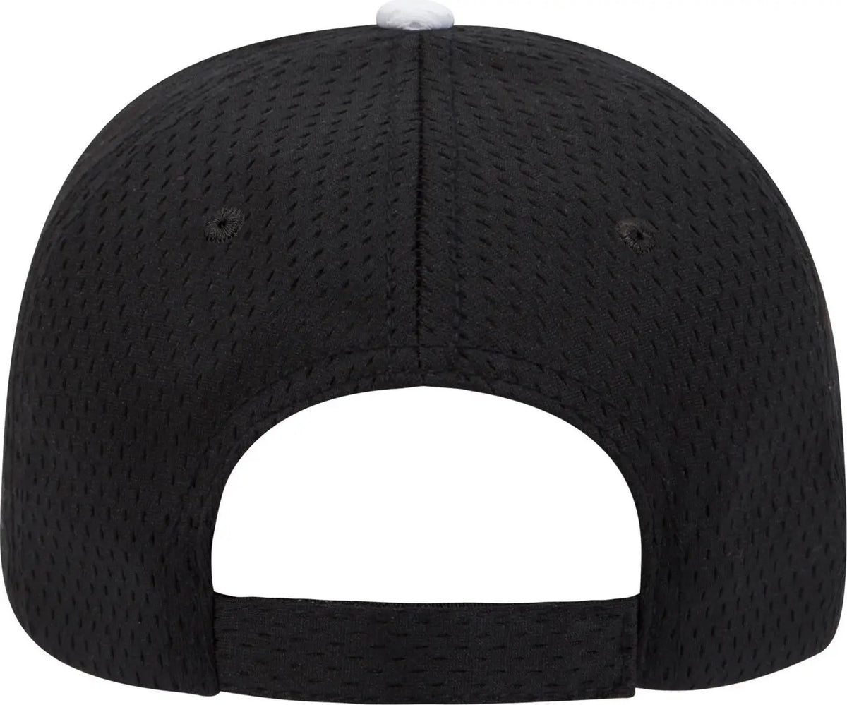 Otto 23-368 6 Panel Low Profile Baseball Cap - Blk/blk/wht - 1/2’’ - 7 5/8’’