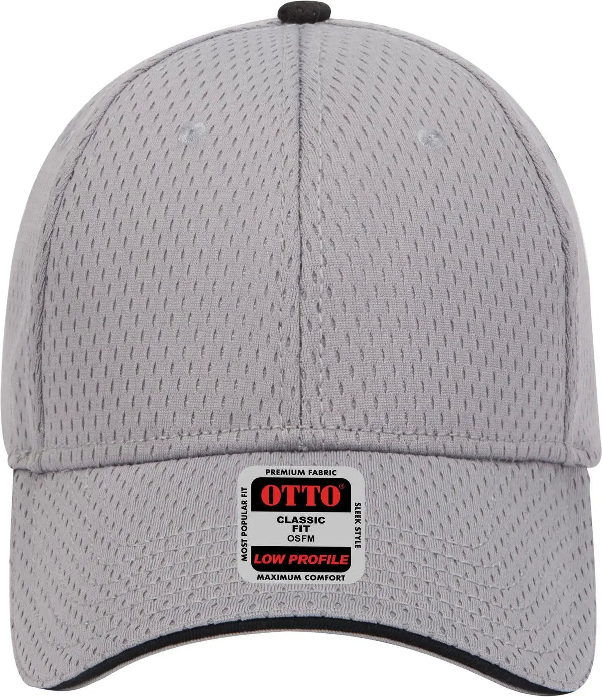 Otto 23-368 6 Panel Low Profile Baseball Cap - Gry/gry/blk - 1/2’’ - 7 5/8’’