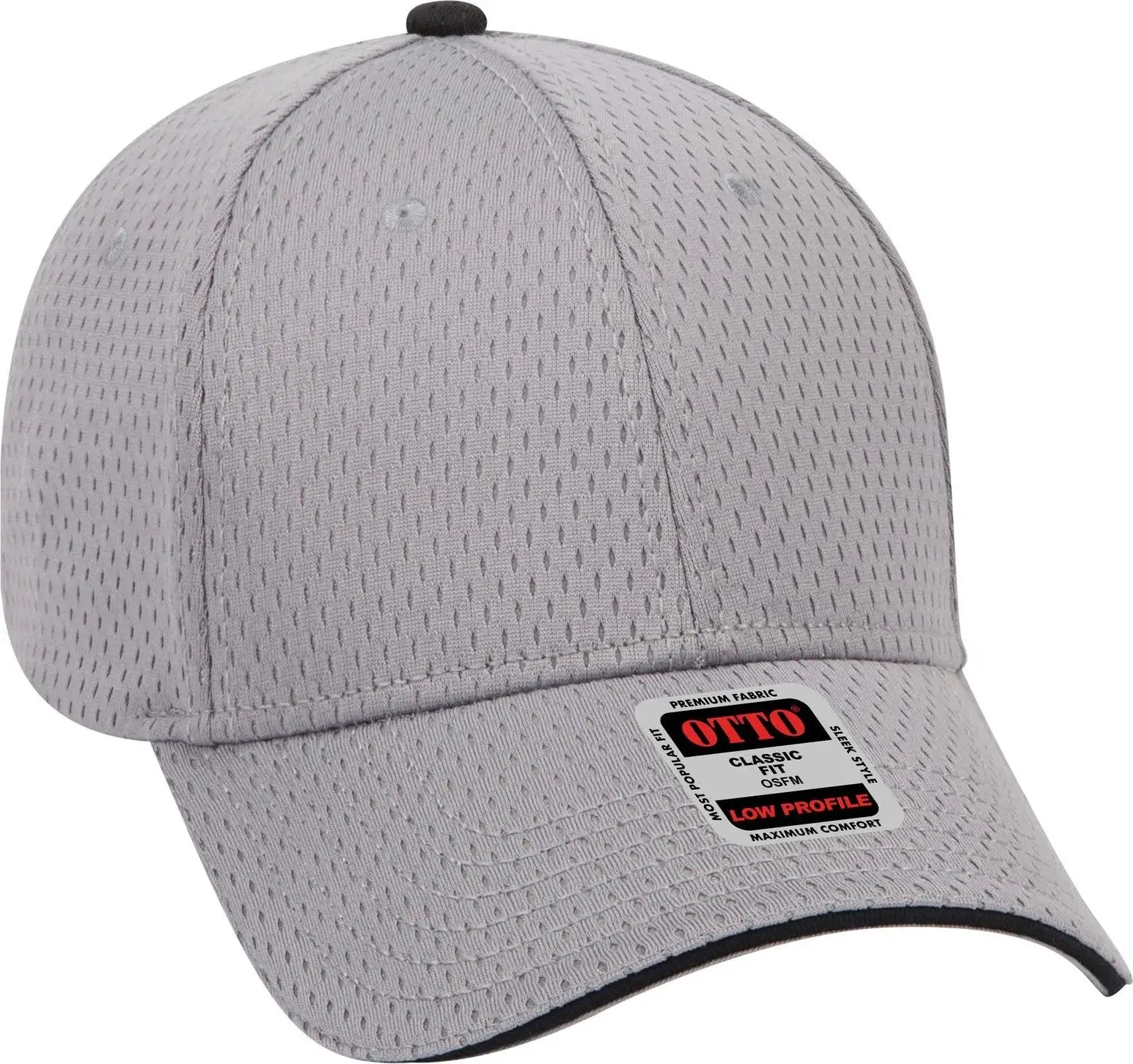 Otto 23-368 6 Panel Low Profile Baseball Cap - Gry/gry/blk - 1/2’’ - 7 5/8’’